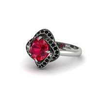 Ruby Floral Infinity Engagement Ring - Brinley No. 42 image 1