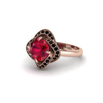 Ruby Floral Infinity Engagement Ring - Brinley No. 41 image 1