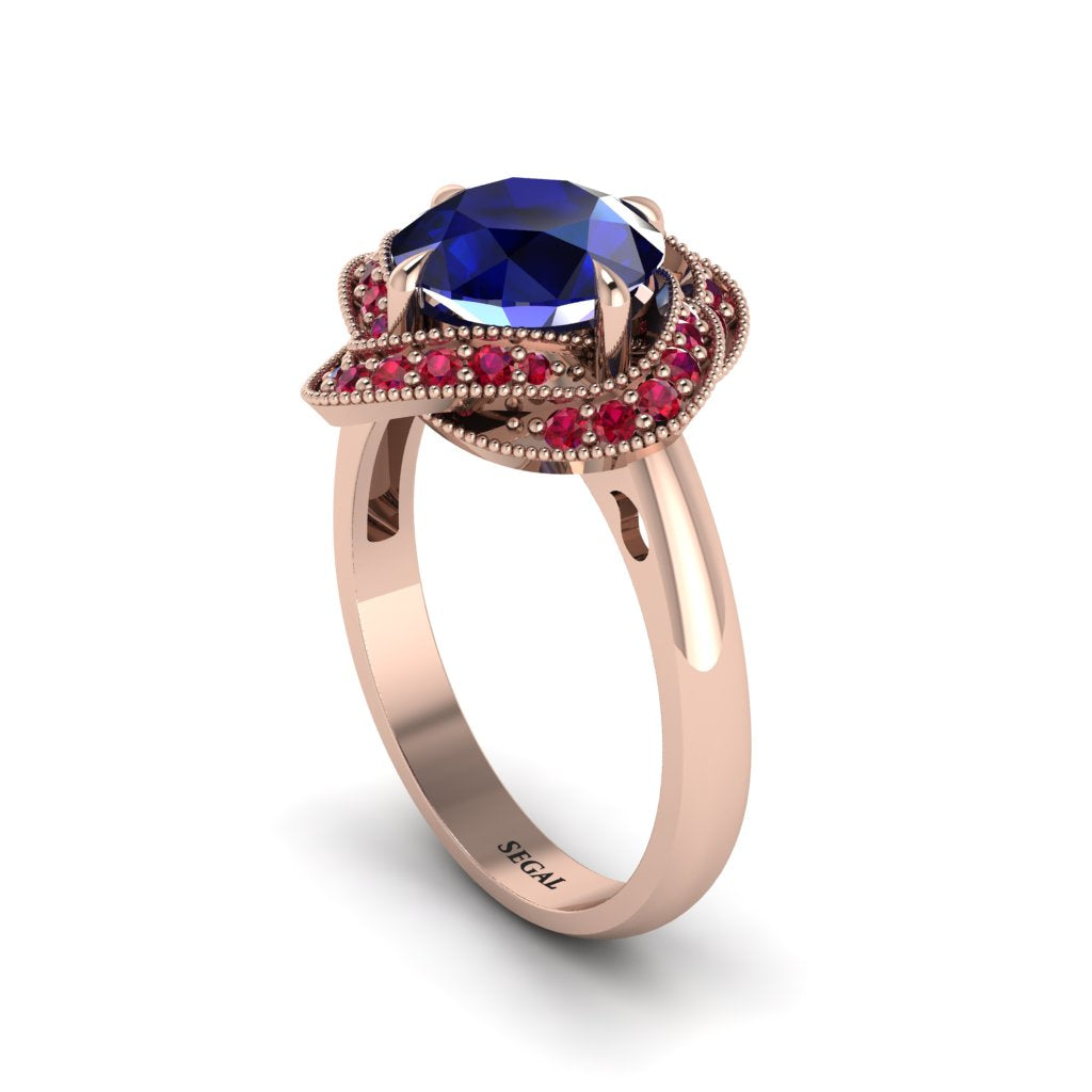 Sapphire Floral Infinity Engagement Ring - Brinley No. 59