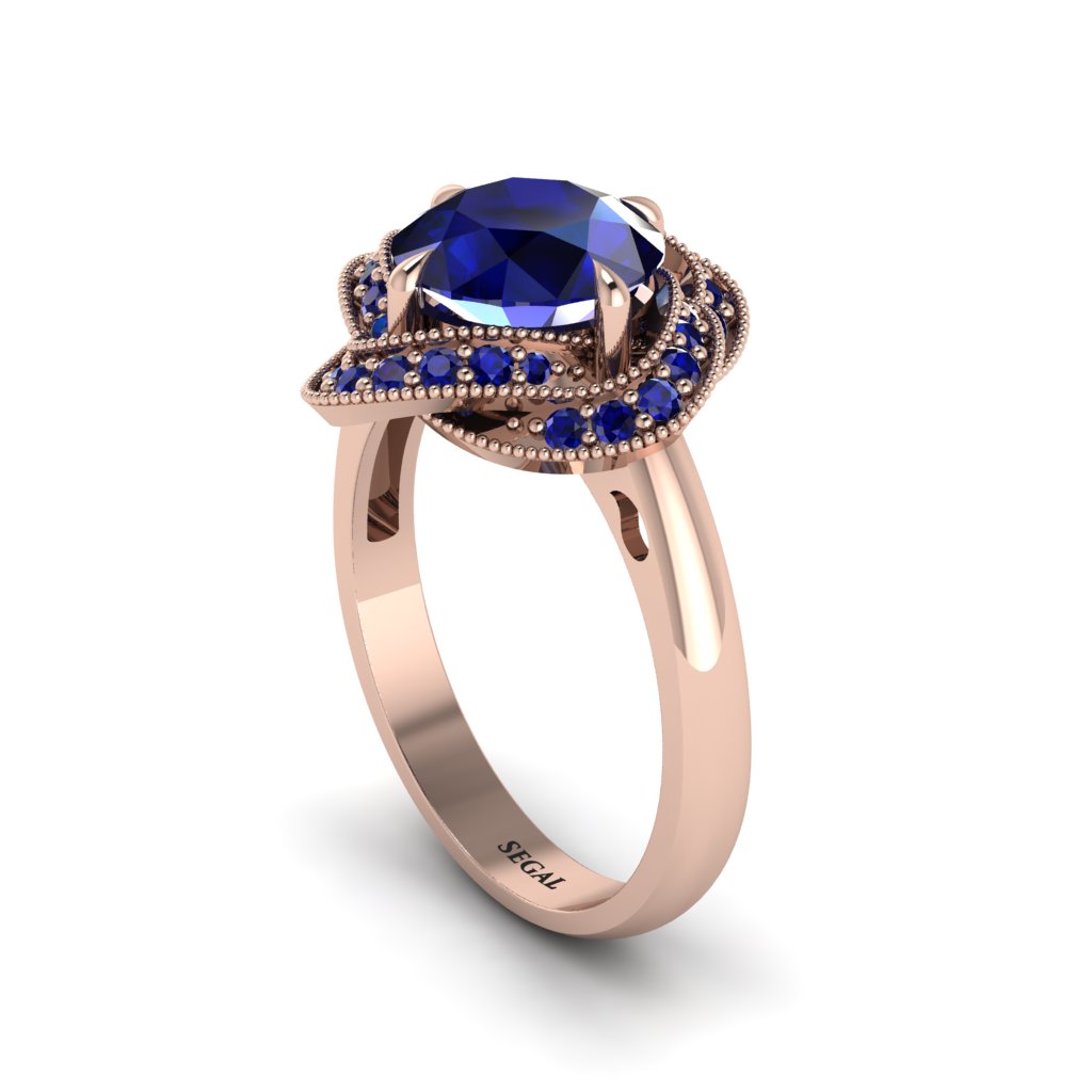 Sapphire Floral Infinity Engagement Ring - Brinley No. 74
