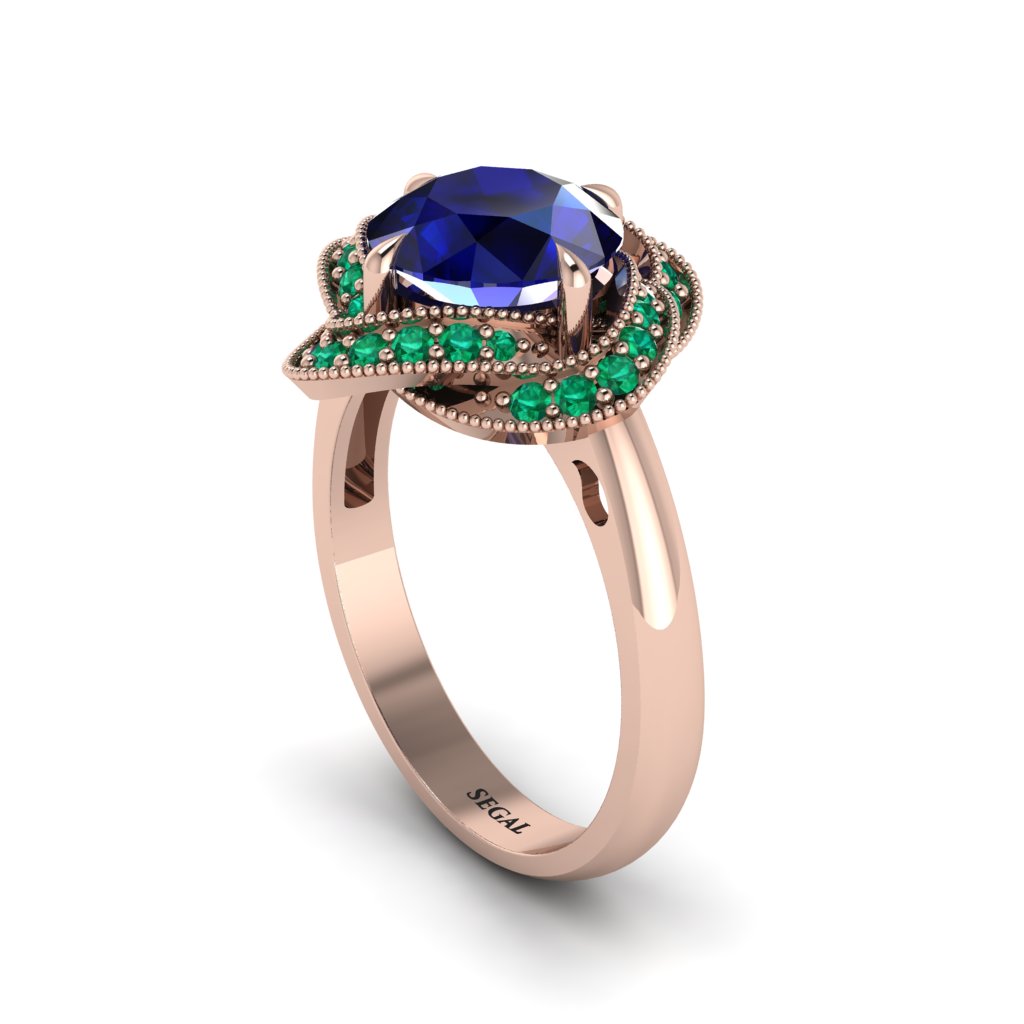 Sapphire Floral Infinity Engagement Ring - Brinley No. 29
