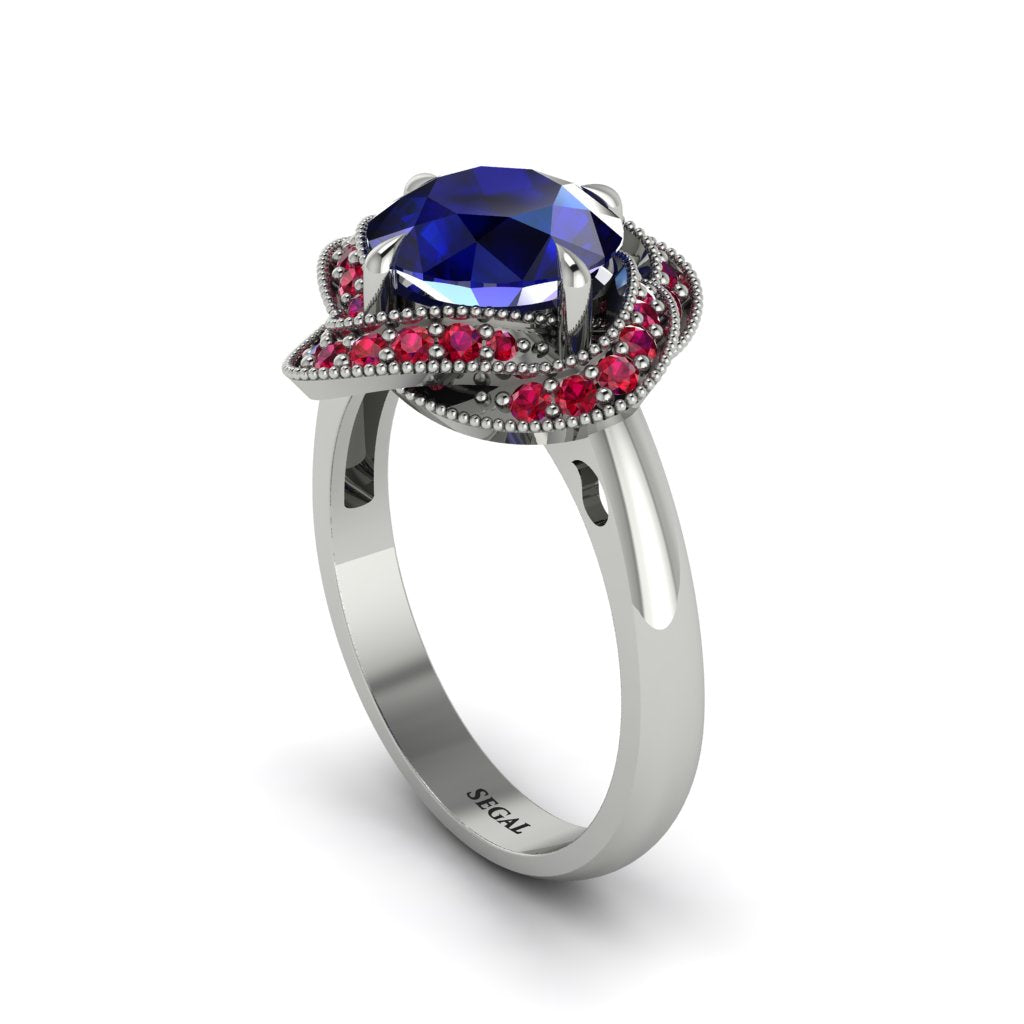 Sapphire Floral Infinity Engagement Ring - Brinley No. 60