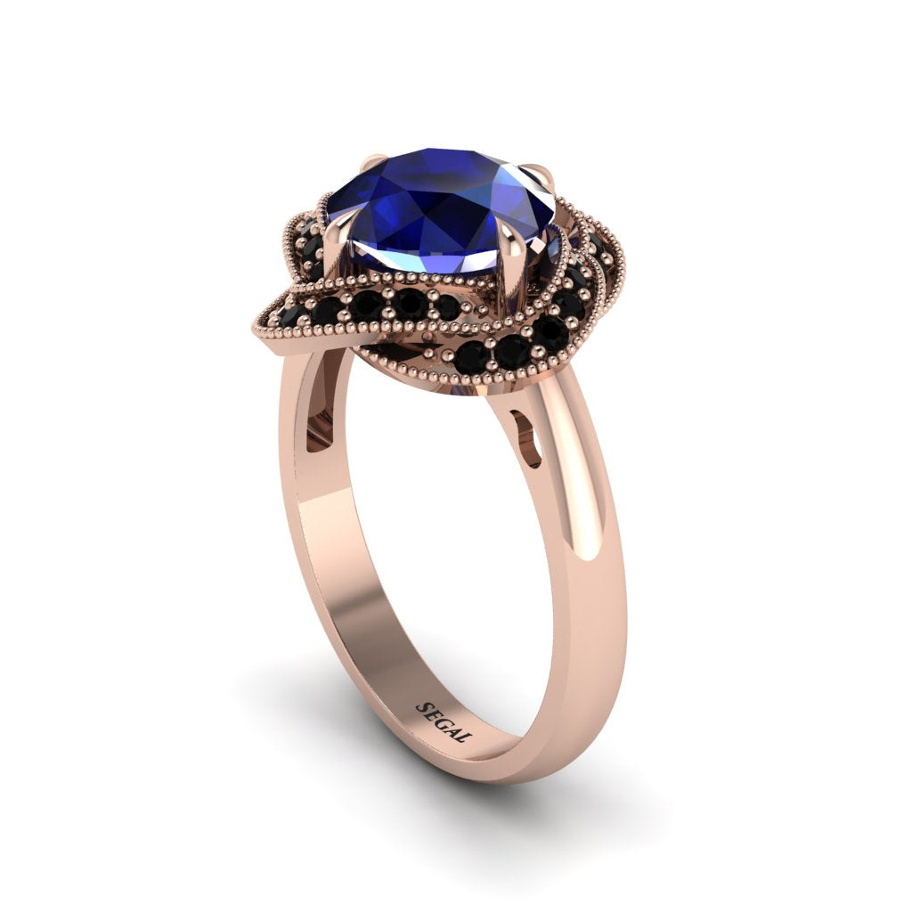 Sapphire Floral Infinity Engagement Ring - Brinley No. 44