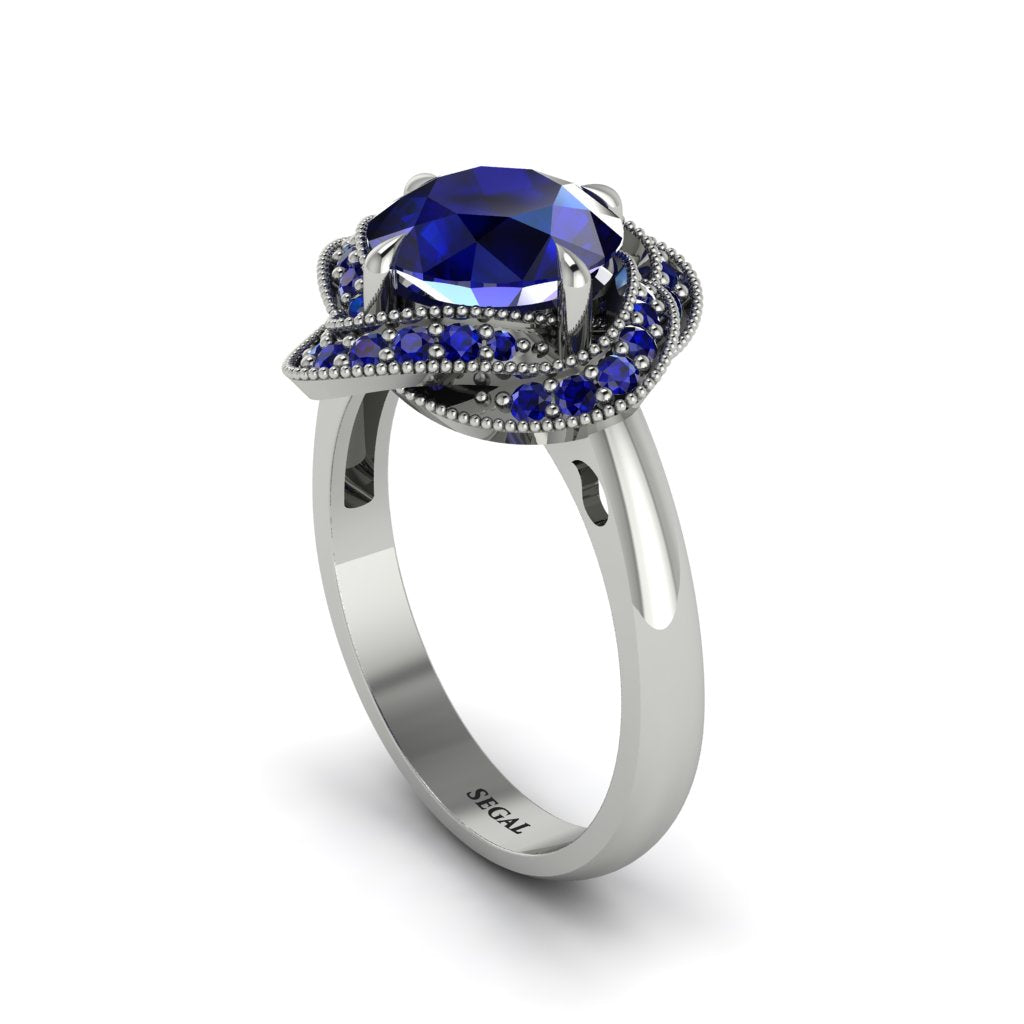 Sapphire Floral Infinity Engagement Ring - Brinley No. 75