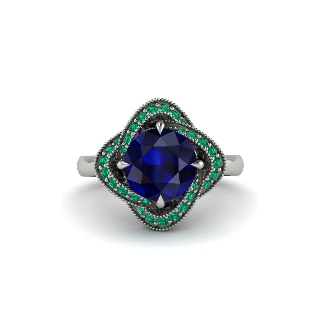 Sapphire Floral Infinity Engagement Ring - Brinley No. 30