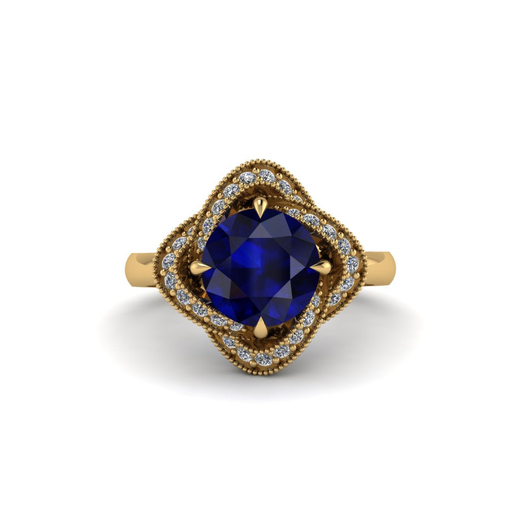 Sapphire Floral Infinity Engagement Ring - Brinley No. 13