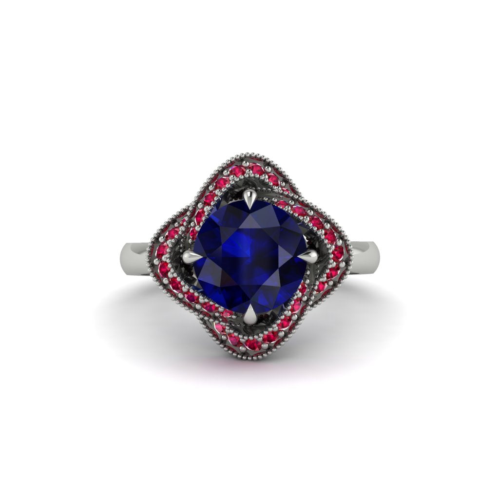 Sapphire Floral Infinity Engagement Ring - Brinley No. 60
