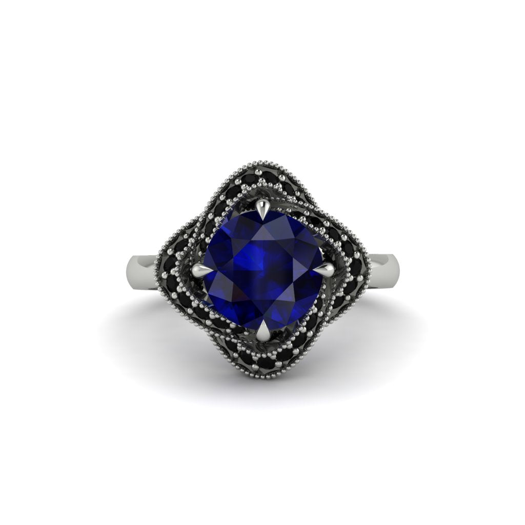 Sapphire Floral Infinity Engagement Ring - Brinley No. 45