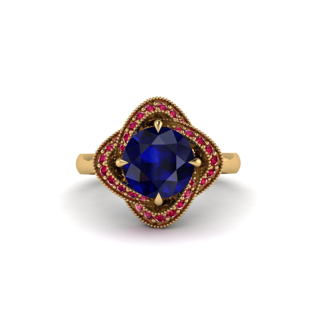Sapphire Floral Infinity Engagement Ring - Brinley No. 58