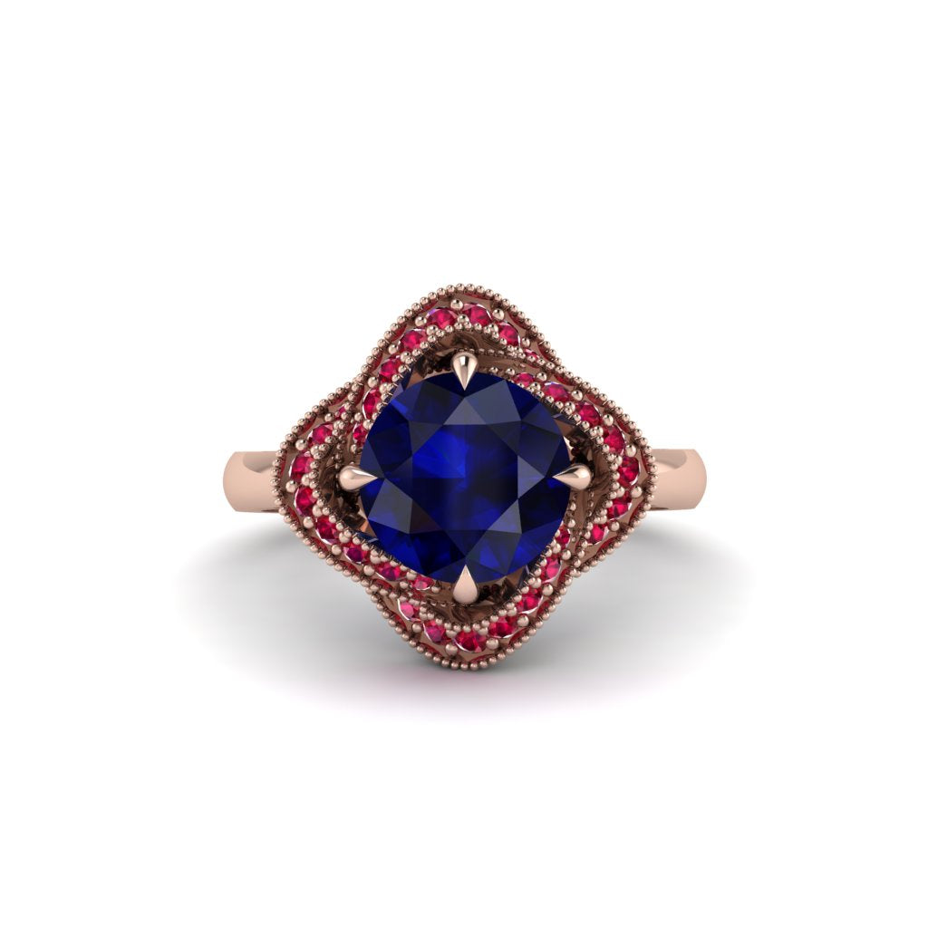 Sapphire Floral Infinity Engagement Ring - Brinley No. 59