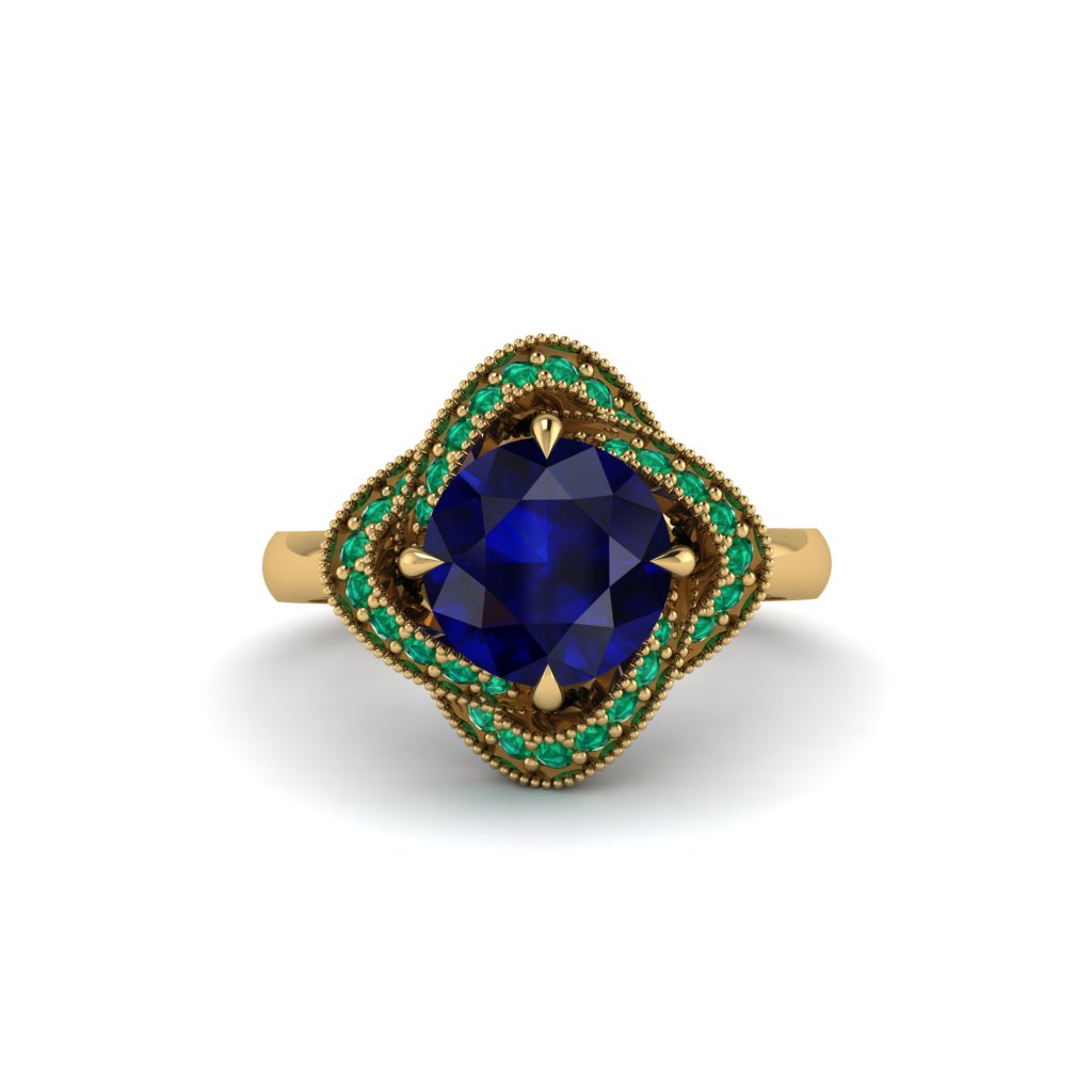 Sapphire Floral Infinity Engagement Ring - Brinley No. 28