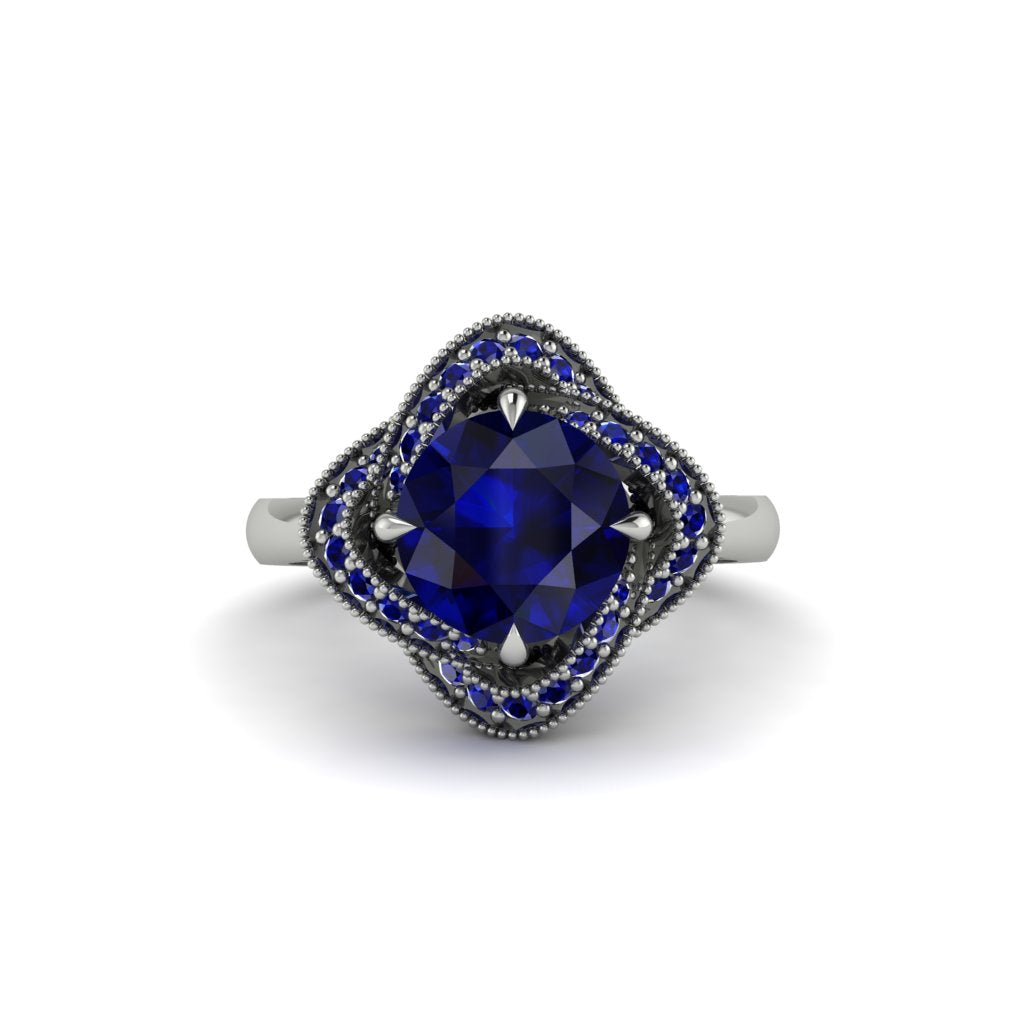 Sapphire Floral Infinity Engagement Ring - Brinley No. 75