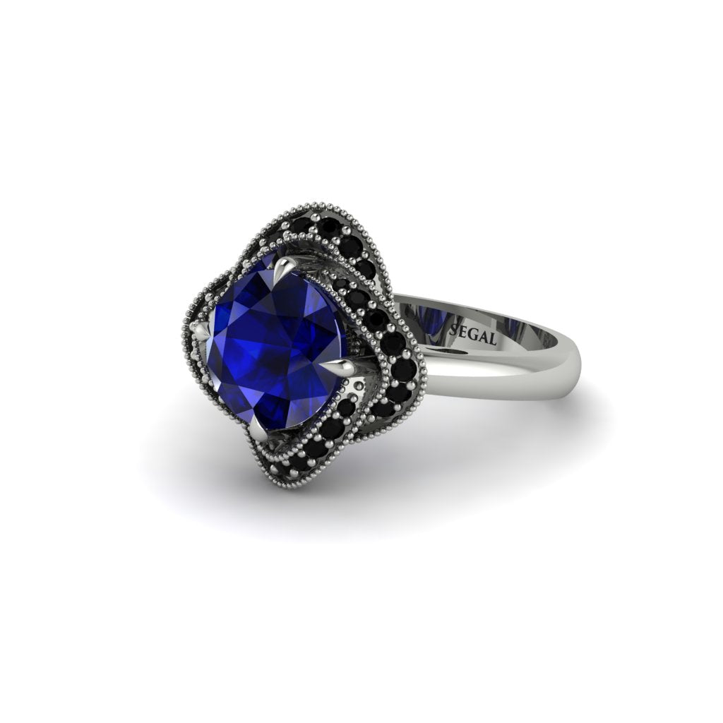 Sapphire Floral Infinity Engagement Ring - Brinley No. 45