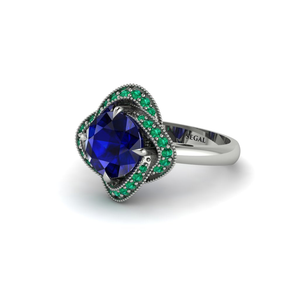 Sapphire Floral Infinity Engagement Ring - Brinley No. 30