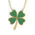 Four-Leaf Clover Pendant In Solid Gold With Emerald - Madeline No. 4