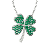 Four-Leaf Clover Pendant In Solid Gold With Emerald - Madeline No. 6 image 1