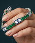 Emerald Tennis Bracelet with Israeli Flag no. 6