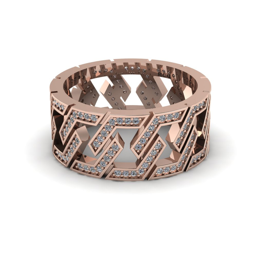 Diamond Geometric Elegance Gold Wedding Ring - Darby No. 2