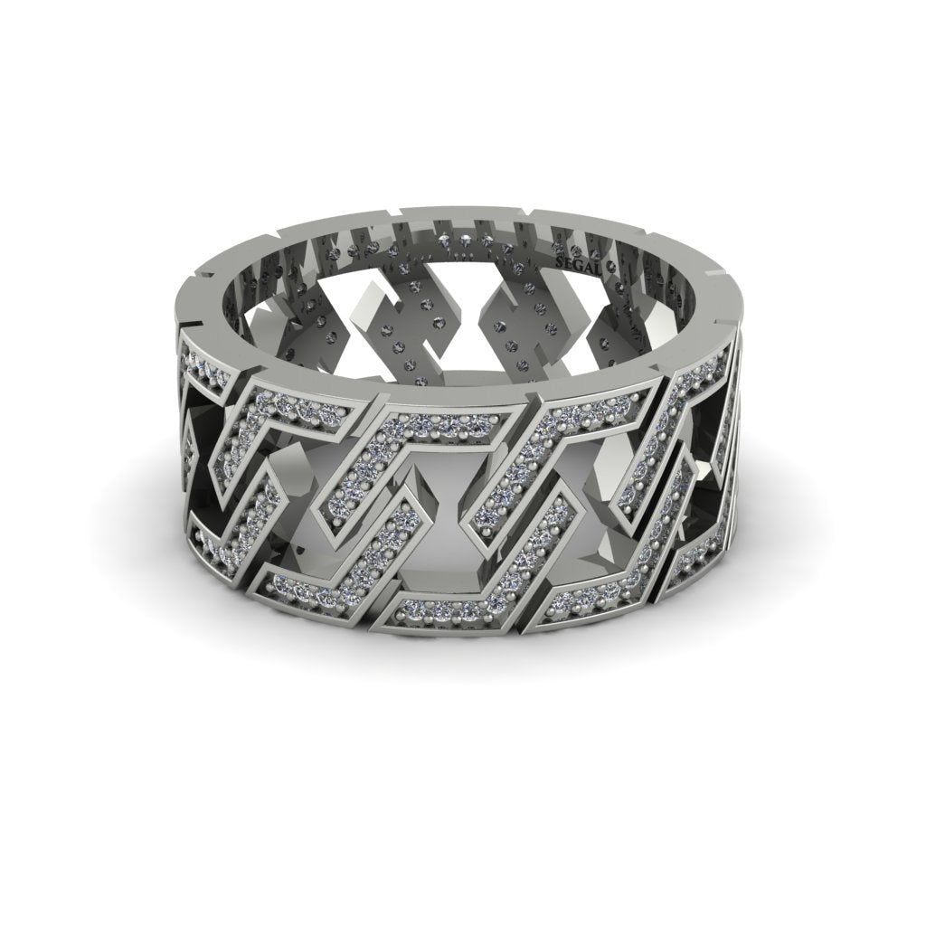 Diamond Geometric Elegance Gold Wedding Ring - Darby No. 3