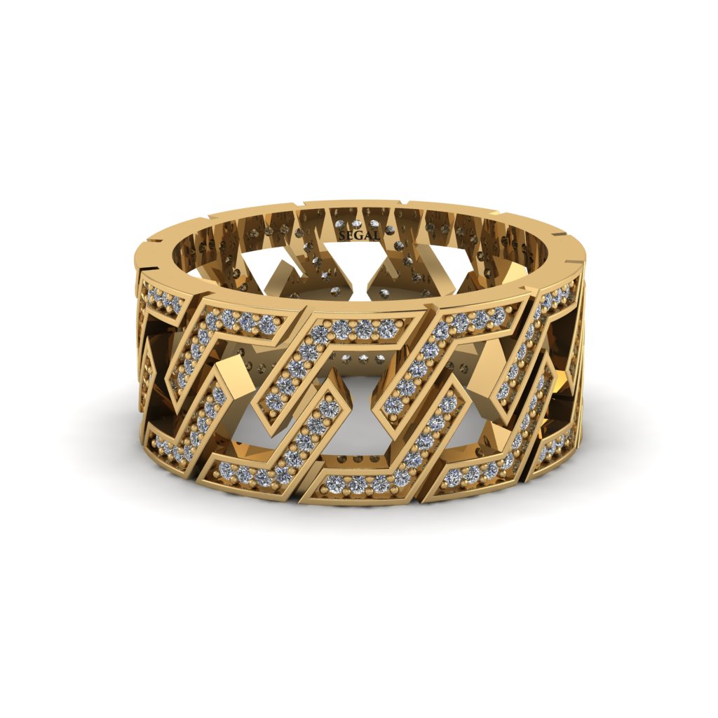 Diamond Geometric Elegance Gold Wedding Ring - Darby No. 1