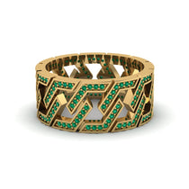 Emerald Geometric Elegance Gold Wedding Ring - Darby No. 4 image 1