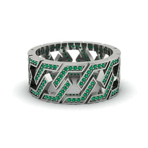 Emerald Geometric Elegance Gold Wedding Ring - Darby No. 6 image 1