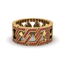 Ruby Geometric Elegance Gold Wedding Ring - Darby No. 10 image 1