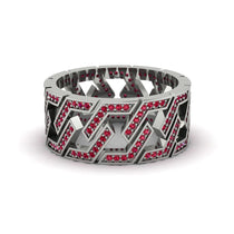 Ruby Geometric Elegance Gold Wedding Ring - Darby No. 12 image 1