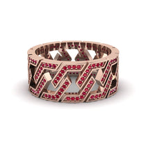 Ruby Geometric Elegance Gold Wedding Ring - Darby No. 11 image 1