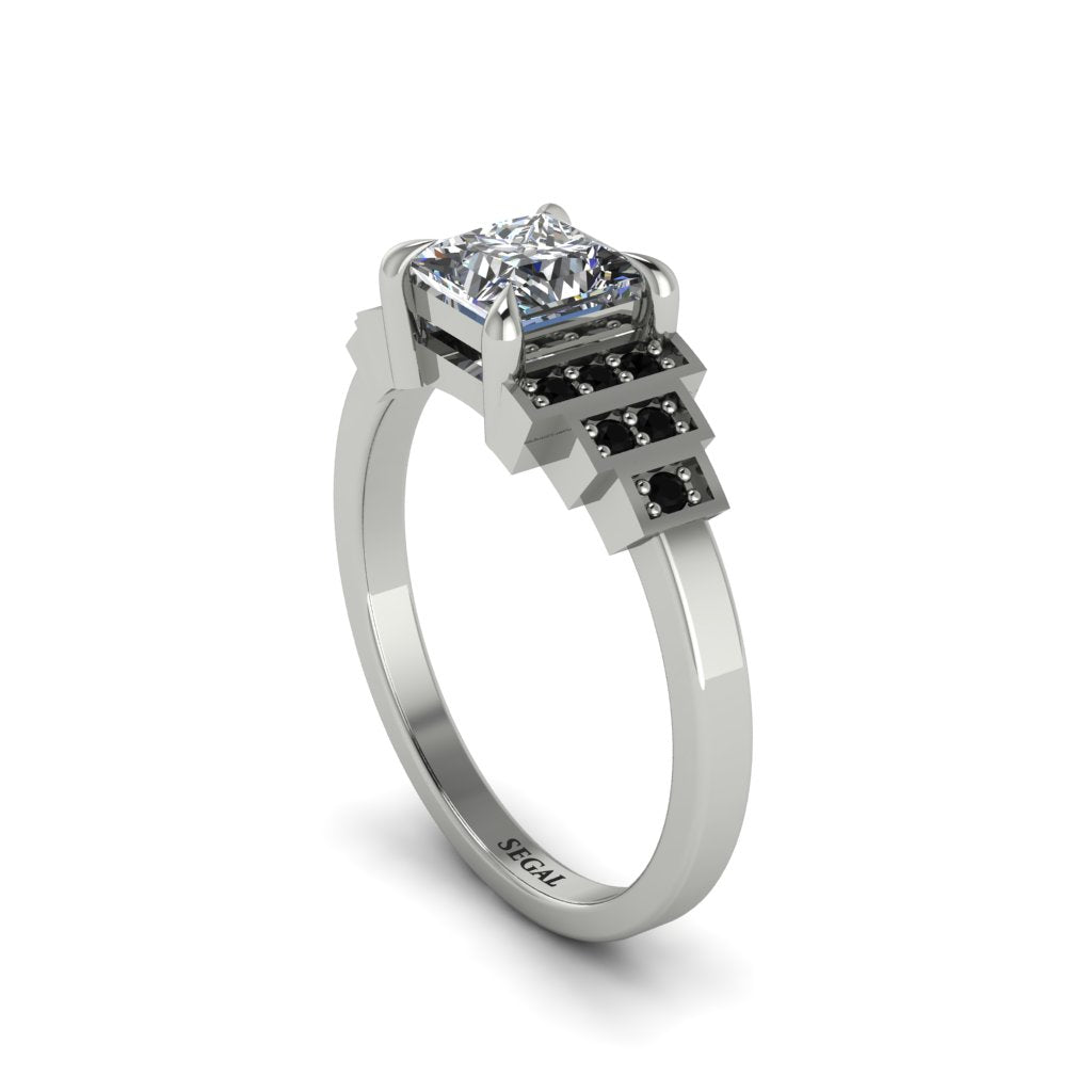 Diamond Geometric Princess Cut Engagement Ring - Thea No. 33
