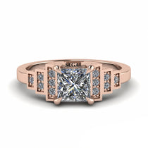 Diamond Geometric Princess Cut Engagement Ring - Thea No. 2 image 1