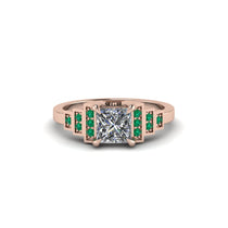 Diamond Geometric Princess Cut Engagement Ring - Thea No. 17 image 1