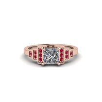 Diamond Geometric Princess Cut Engagement Ring - Thea No. 47 image 1