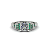 Diamond Geometric Princess Cut Engagement Ring - Thea No. 18 image 1