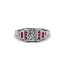 Diamond Geometric Princess Cut Engagement Ring - Thea No. 48 image 1