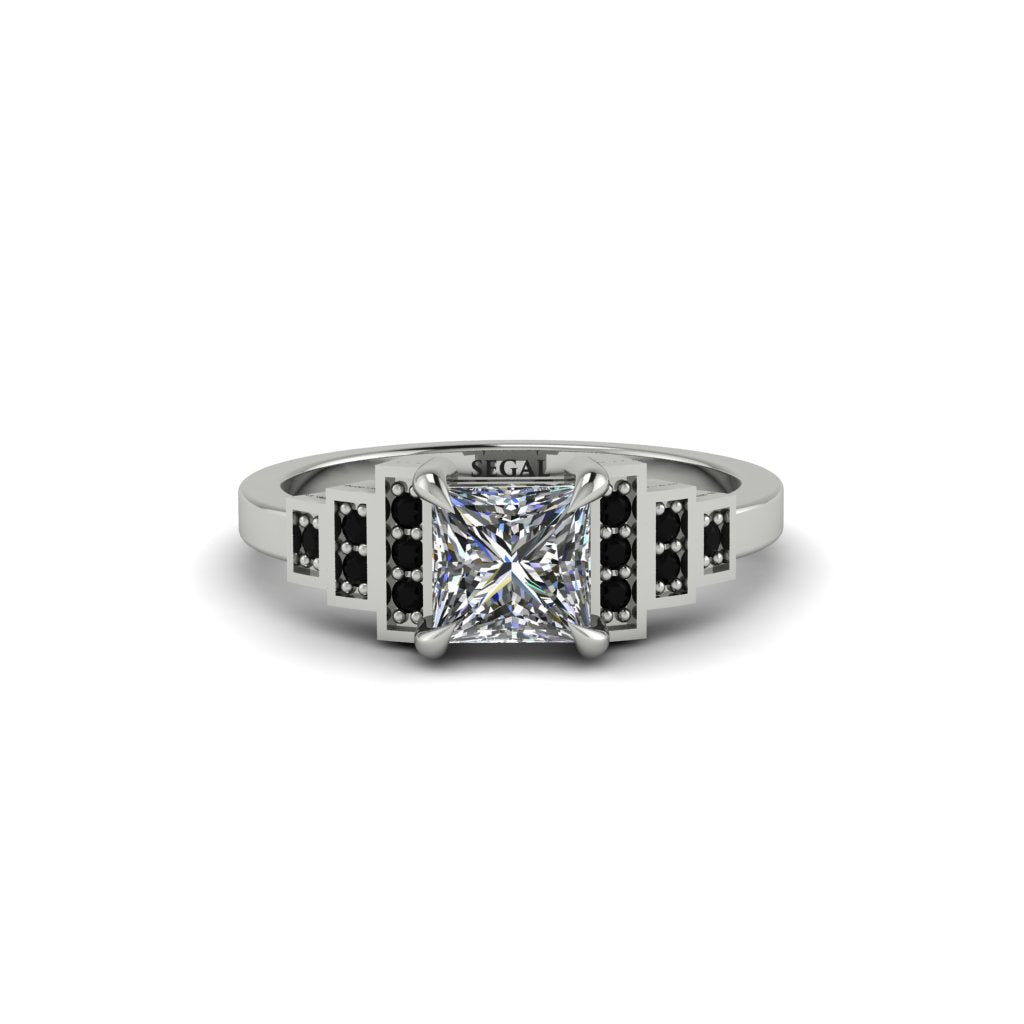 Diamond Geometric Princess Cut Engagement Ring - Thea No. 33
