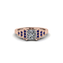 Diamond Geometric Princess Cut Engagement Ring - Thea No. 62 image 1