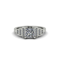 Diamond Geometric Princess Cut Engagement Ring - Thea No. 3 image 1