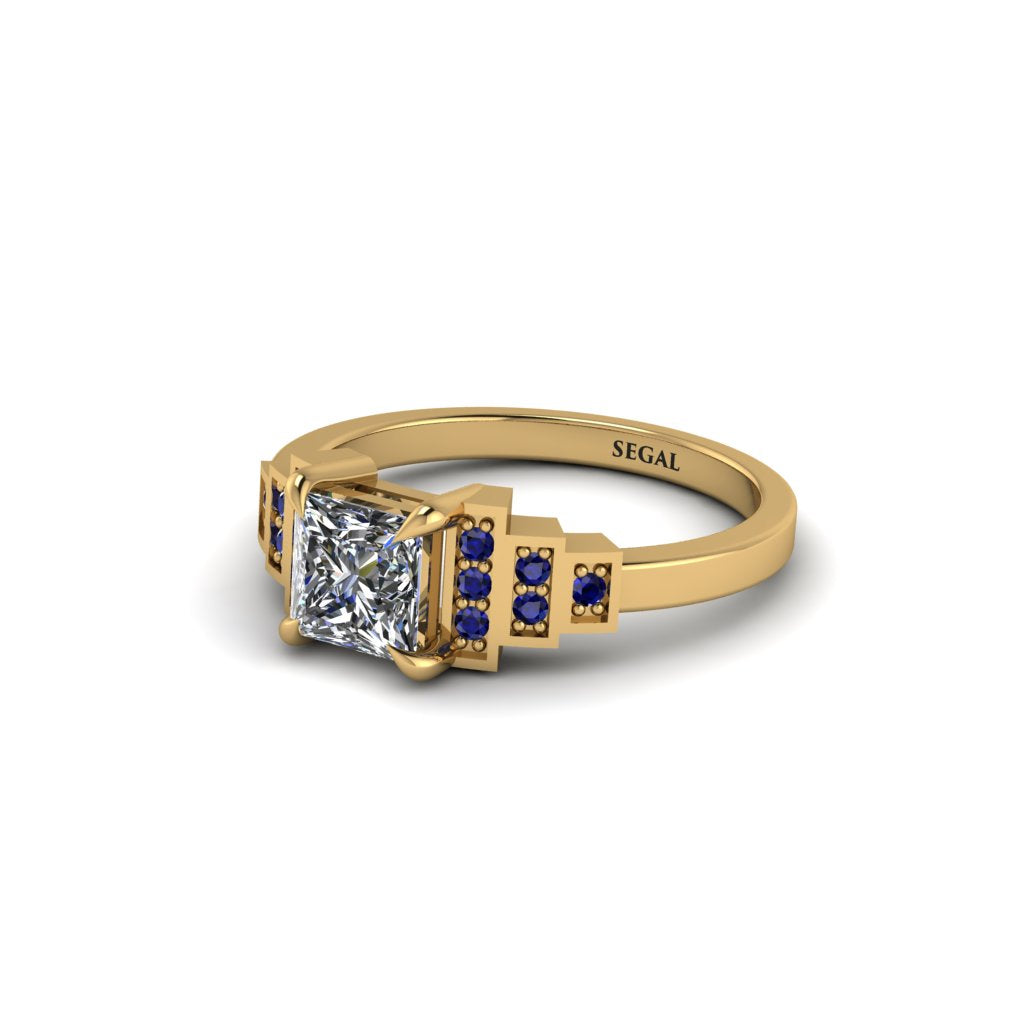 Diamond Geometric Princess Cut Engagement Ring - Thea No. 61