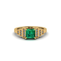 Emerald Geometric Princess Cut Engagement Ring - Thea No. 4 image 1