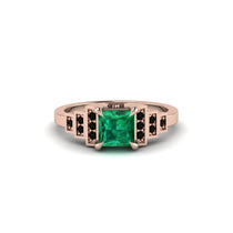 Emerald Geometric Princess Cut Engagement Ring - Thea No. 35 image 1
