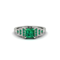 Emerald Geometric Princess Cut Engagement Ring - Thea No. 21 image 1