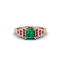 Emerald Geometric Princess Cut Engagement Ring - Thea No. 50 image 1