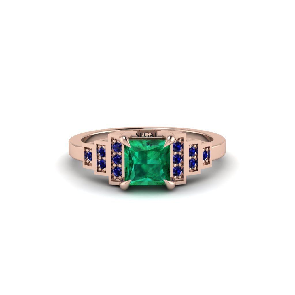 Emerald Geometric Princess Cut Engagement Ring - Thea No. 65