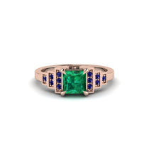 Emerald Geometric Princess Cut Engagement Ring - Thea No. 65 image 1