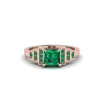 Emerald Geometric Princess Cut Engagement Ring - Thea No. 20 image 1