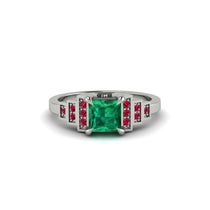 Emerald Geometric Princess Cut Engagement Ring - Thea No. 51 image 1