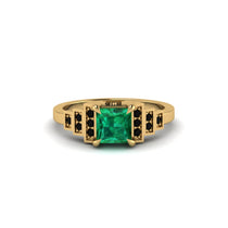 Emerald Geometric Princess Cut Engagement Ring - Thea No. 34 image 1