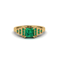 Emerald Geometric Princess Cut Engagement Ring - Thea No. 19 image 1