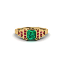Emerald Geometric Princess Cut Engagement Ring - Thea No. 49 image 1